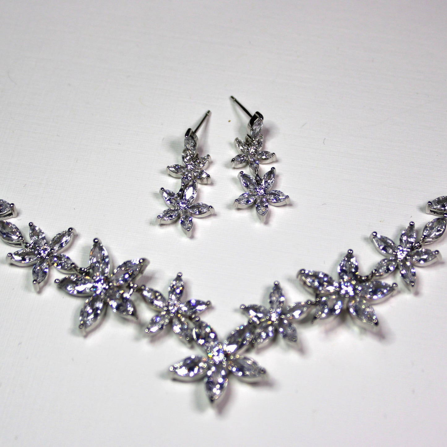 Amanda: Rhodium-plated .925 Sterling lab-created Diamond Earrings