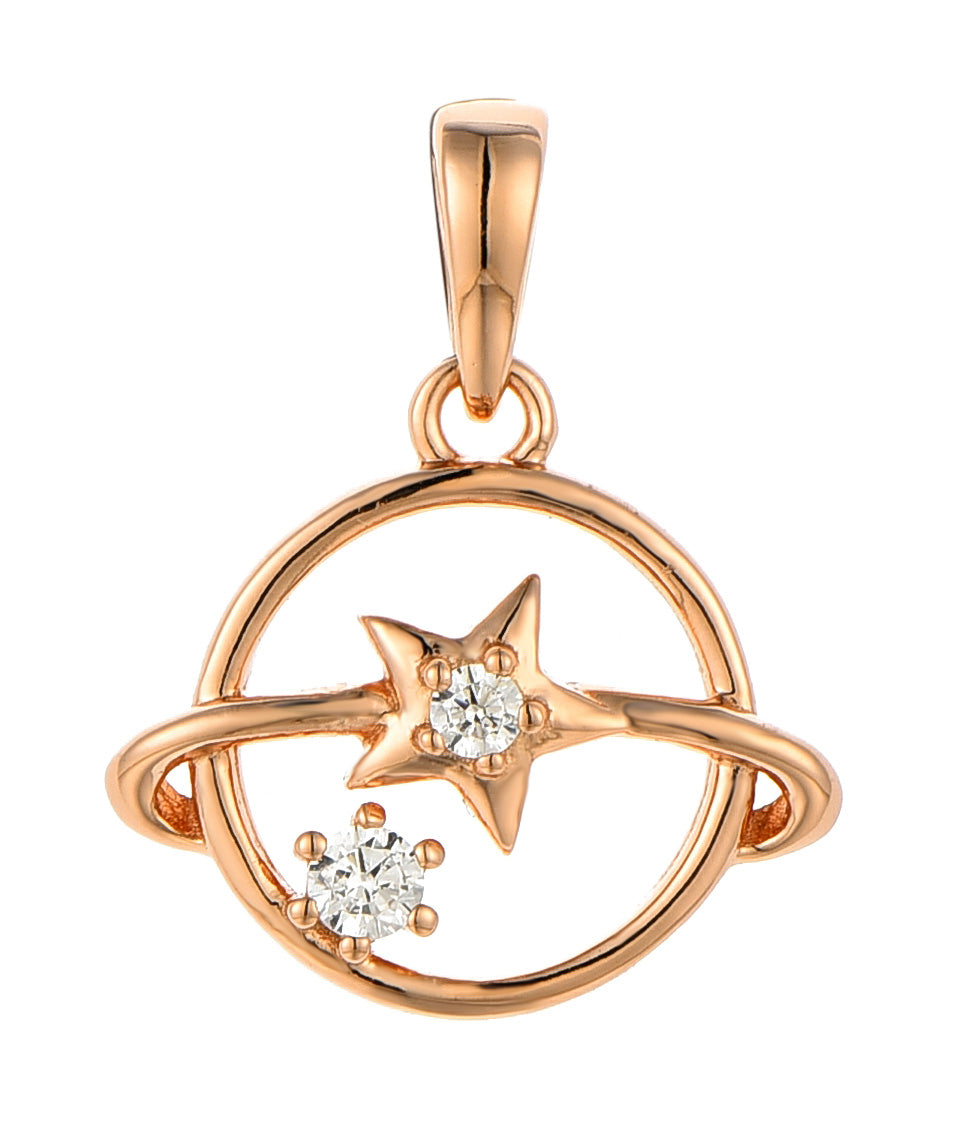 Rose Gold-plated .925 Sterling Silver Star & Moon Celestial Earrings