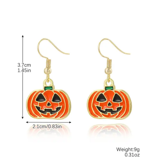 Halloween Jack-O-Lantern Earrings