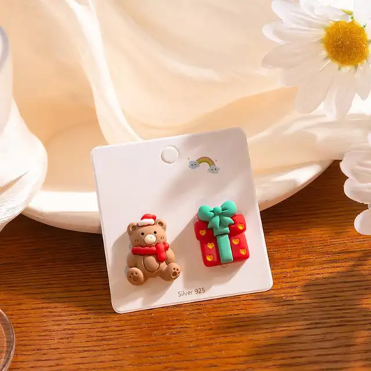 .925 Sterling Silver Post Polymer Clay Christmas / Holiday Earrings *** Choice of 9 Styles ***