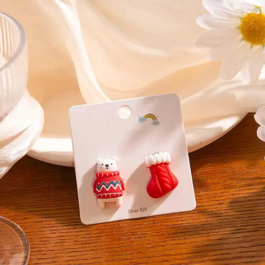 .925 Sterling Silver Post Polymer Clay Christmas / Holiday Earrings *** Choice of 9 Styles ***