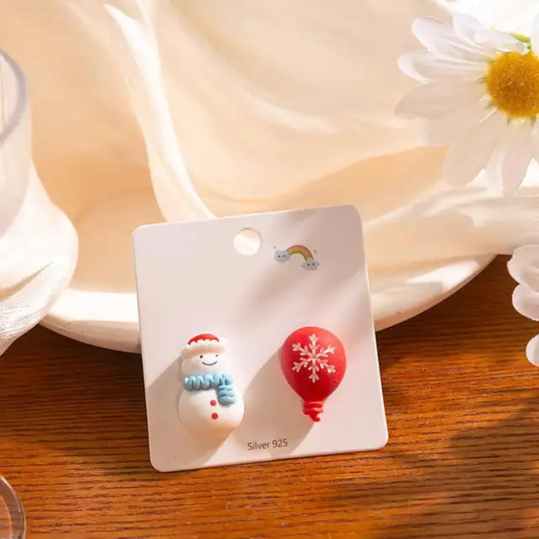 .925 Sterling Silver Post Polymer Clay Christmas / Holiday Earrings *** Choice of 9 Styles ***