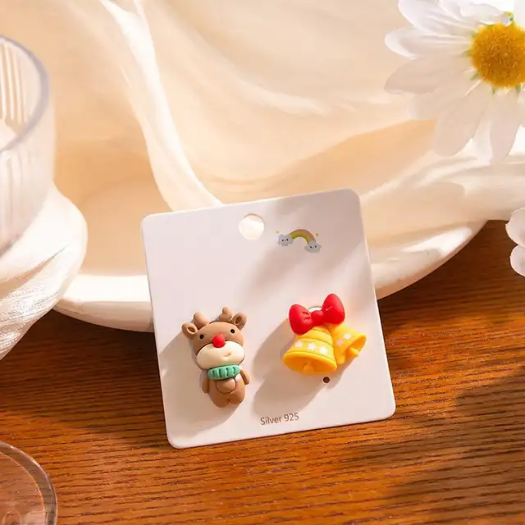 .925 Sterling Silver Post Polymer Clay Christmas / Holiday Earrings *** Choice of 9 Styles ***