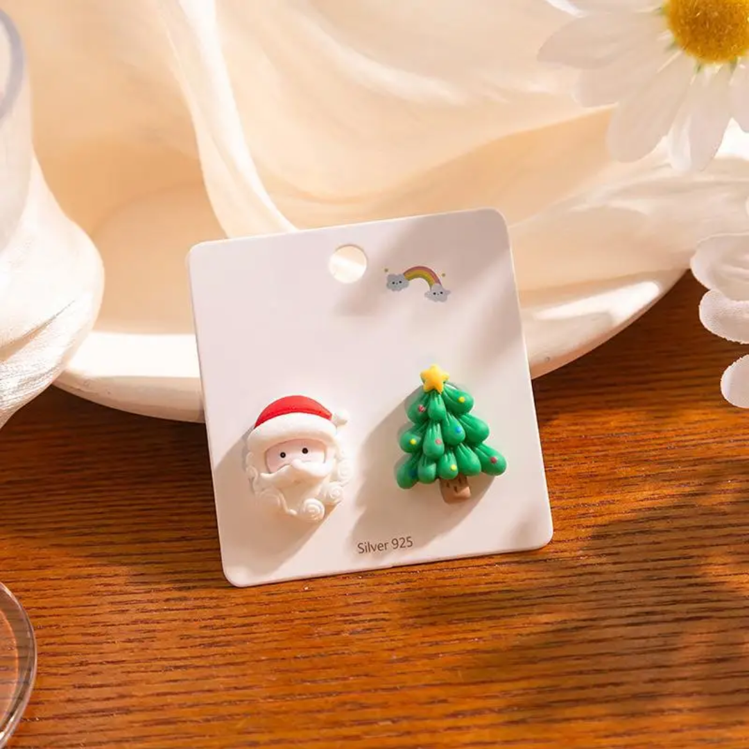 .925 Sterling Silver Post Polymer Clay Christmas / Holiday Earrings *** Choice of 9 Styles ***