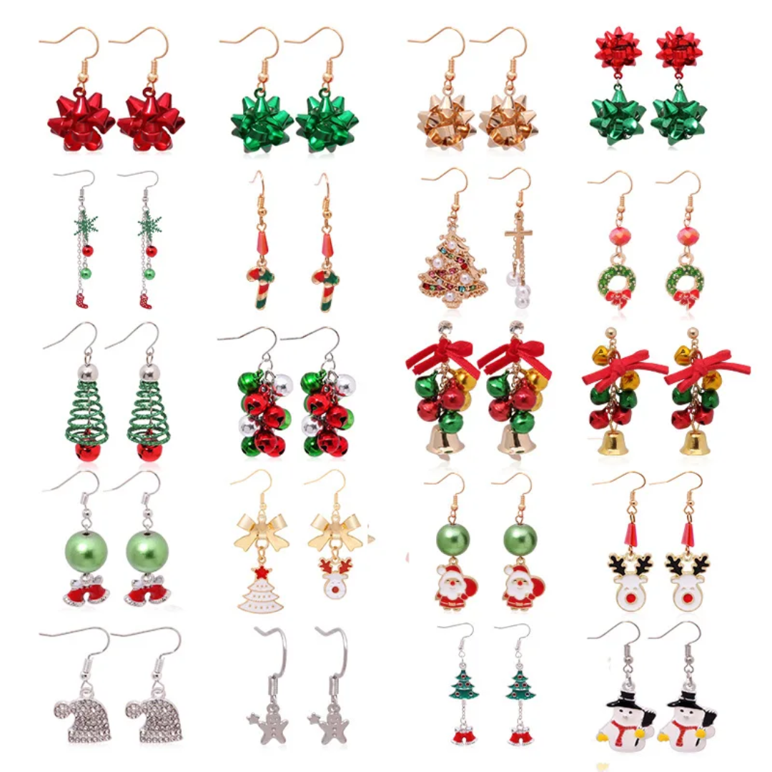 Silver/Gold-plated Stainless Steel Holiday / Christmas Earrings *** 12 Varieties ***