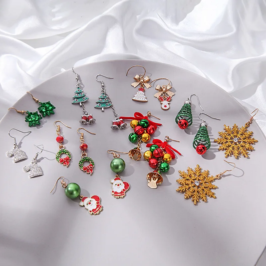Silver/Gold-plated Stainless Steel Holiday / Christmas Earrings *** 12 Varieties ***