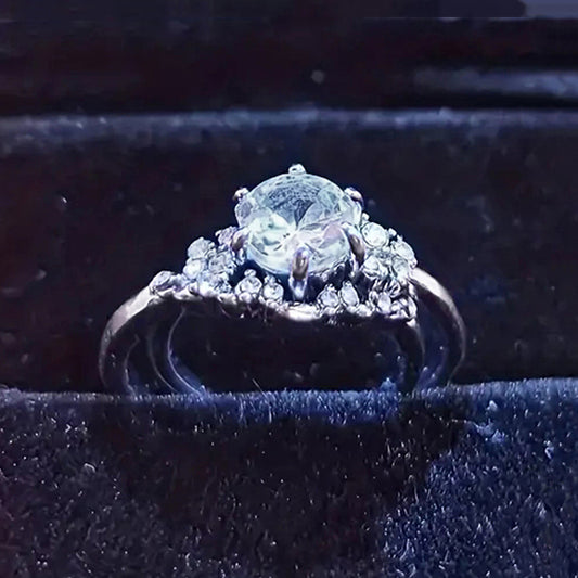 Silver-plated Cubic Zirconia 2-piece Solitaire and Enhancer Set