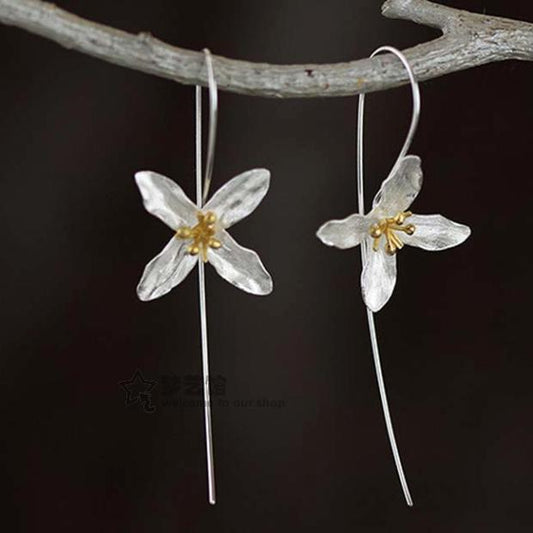.925 Sterling Lily Threader Style Earrings
