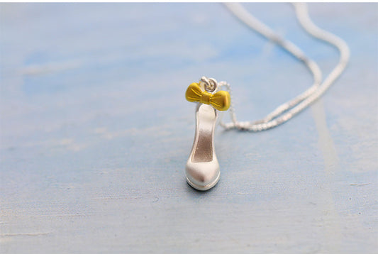 .925 Sterling High Heel Shoe Necklace