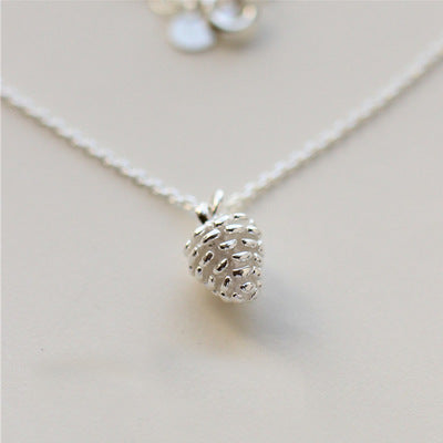 .925 Sterling Silver Pinecone Necklace