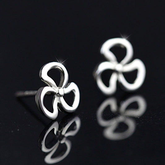 .925 Sterling Clover Loop Stud Earrings