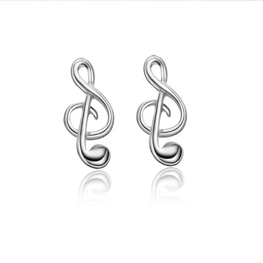 .925 Sterling Treble Clef Earrings