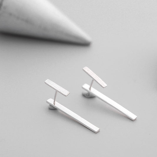 .925 Sterling Geometric Stud Earrings
