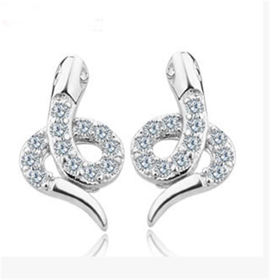 .925 Sterling Pave Snake Earrings