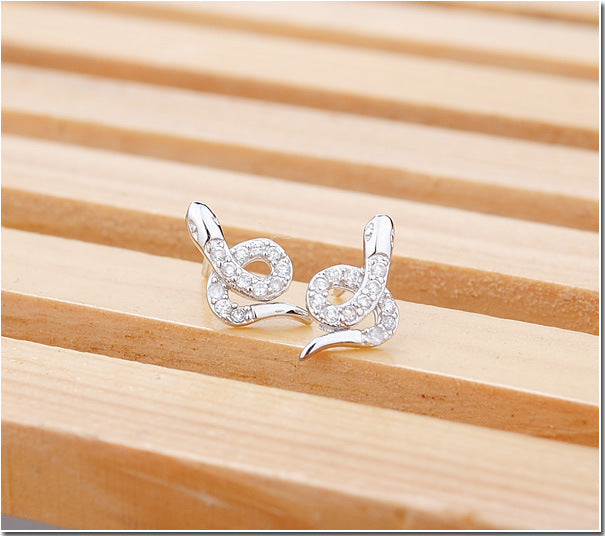 .925 Sterling Pave Snake Earrings