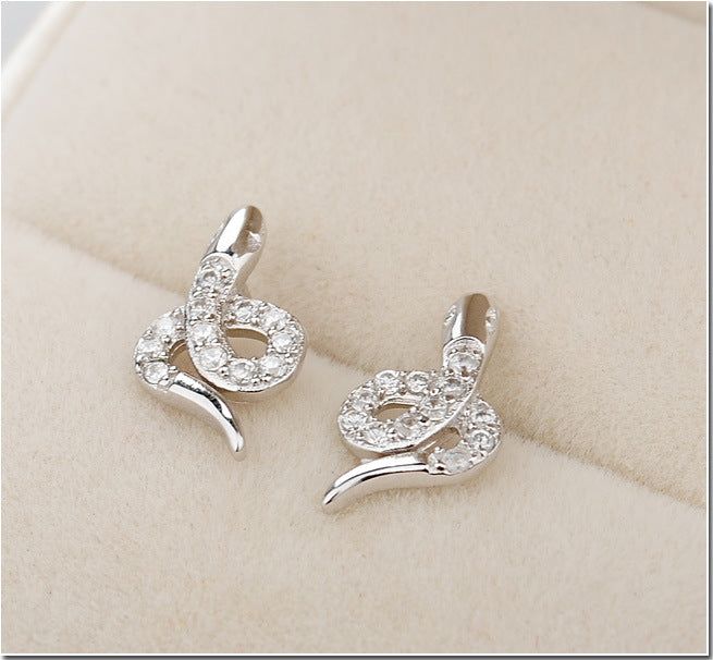 .925 Sterling Pave Snake Earrings