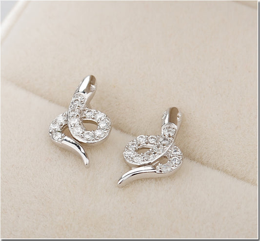 .925 Sterling Pave Snake Earrings
