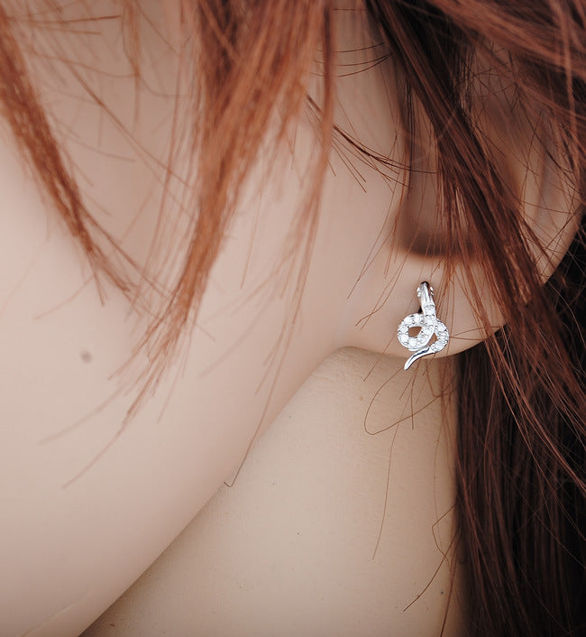 .925 Sterling Pave Snake Earrings