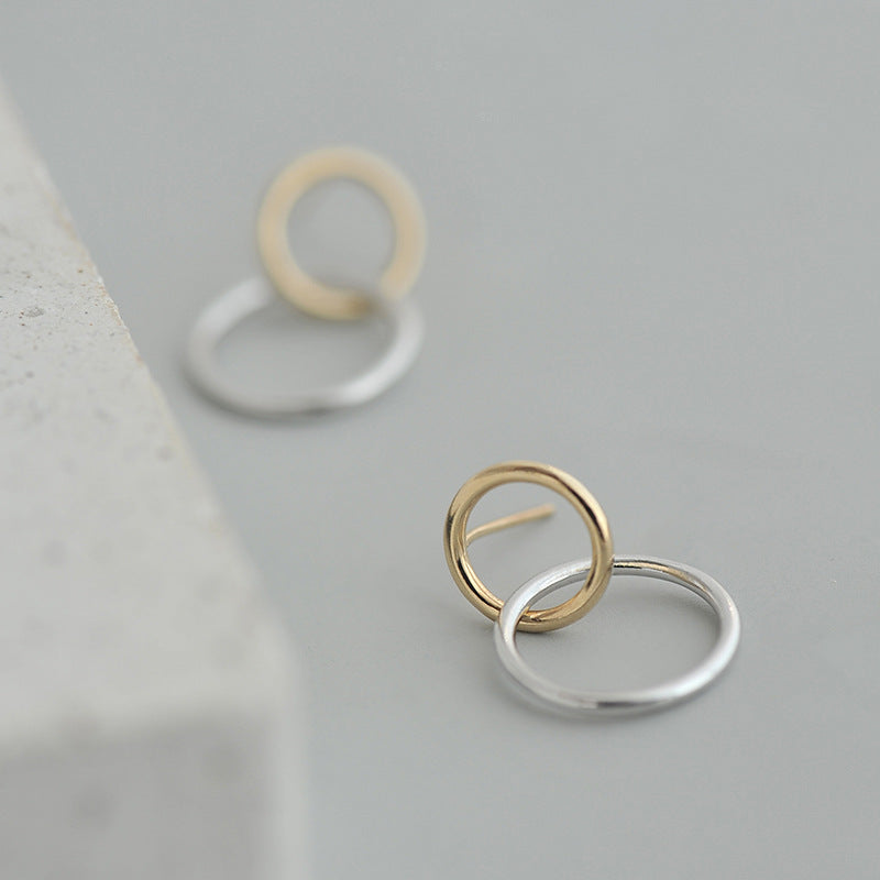 .925 Sterling Double Circle Earrings