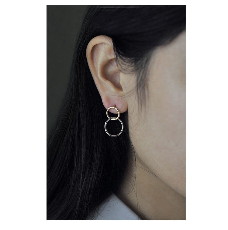 .925 Sterling Double Circle Earrings