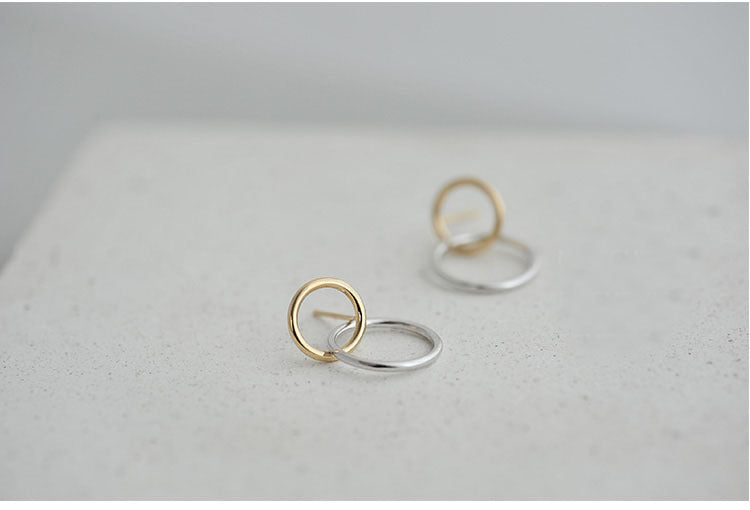 .925 Sterling Double Circle Earrings