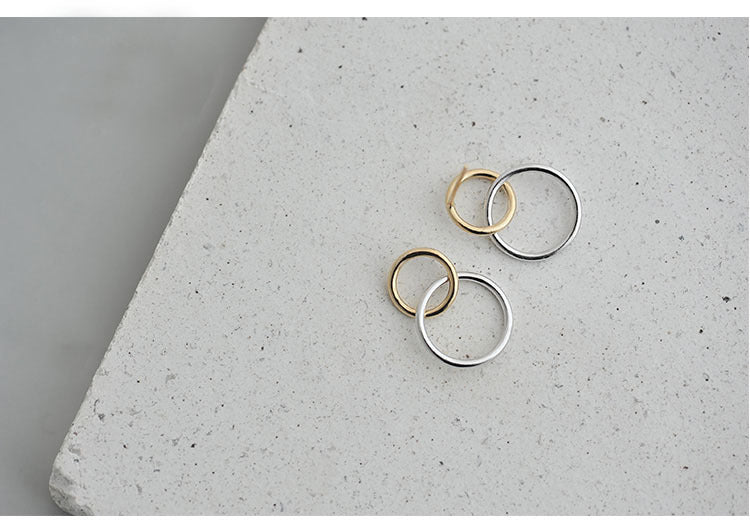 .925 Sterling Double Circle Earrings