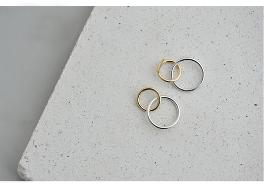.925 Sterling Double Circle Earrings