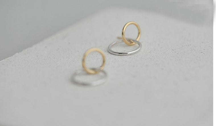 .925 Sterling Double Circle Earrings