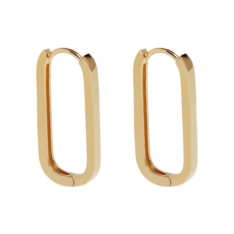 18k Gold-Plated .925 Sterling U Shape Hoop Earrings