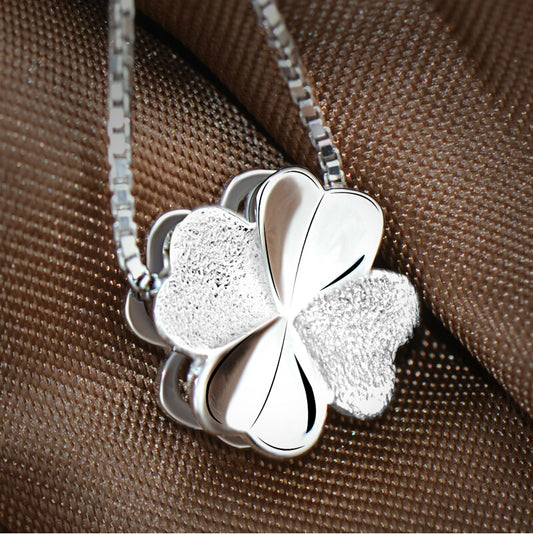 .925 Sterling Silver Four Leaf Clover Necklace