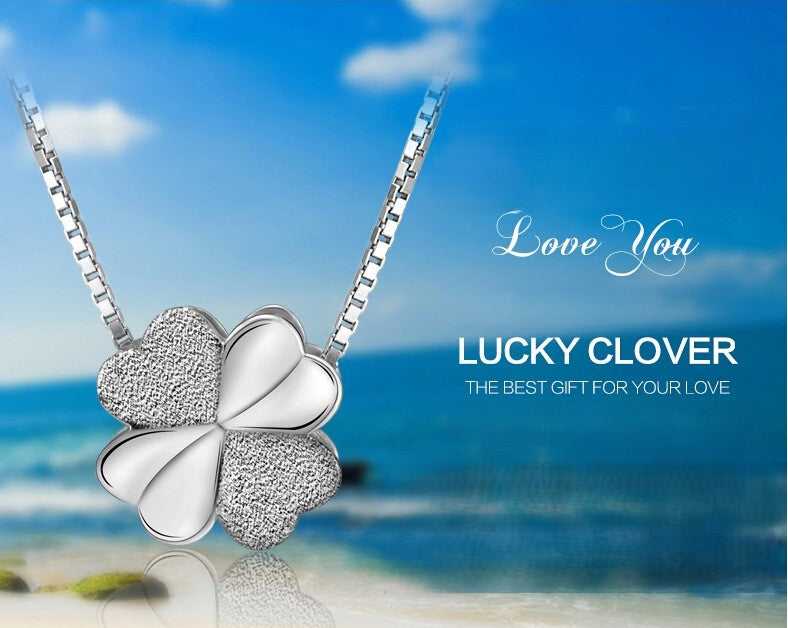.925 Sterling Silver Four Leaf Clover Necklace