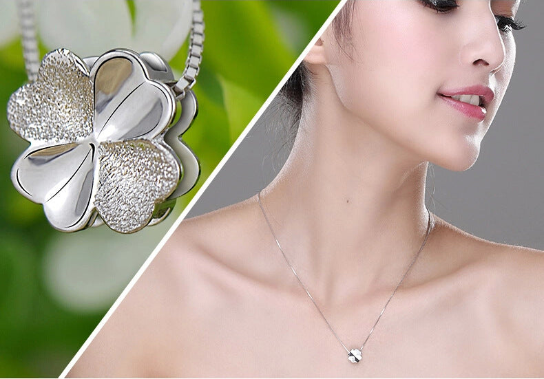 .925 Sterling Silver Four Leaf Clover Necklace