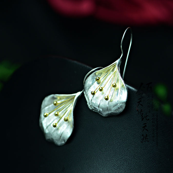 .925 Sterling Silver Calla Lilly Leaf Earrings