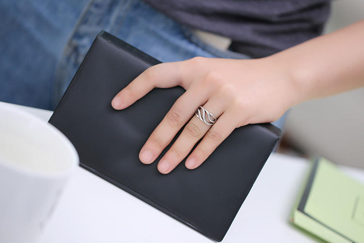 .925 Sterling Silver Adjustable Open Band Ring