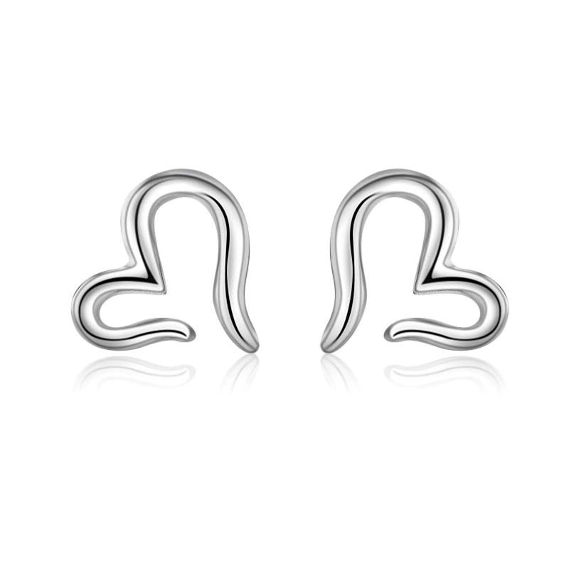 .925 Sterling Silver Open Heart Shape Stud Earrings