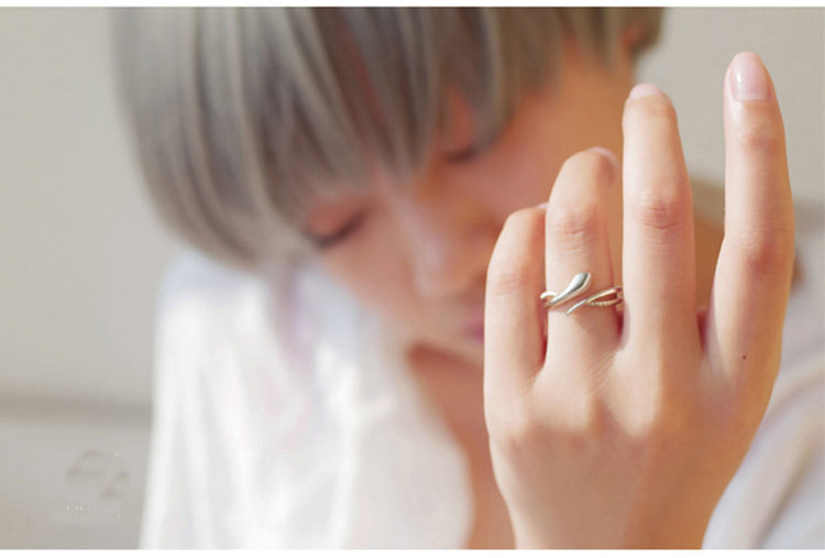 .925 Sterling Silver Snake Style Open Adjustable Ring