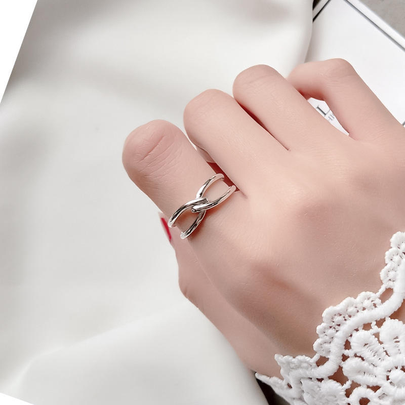 .925 Sterling Silver Knotted Bow Open Adjustable Ring