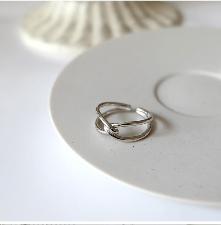 .925 Sterling Silver Knotted Bow Open Adjustable Ring