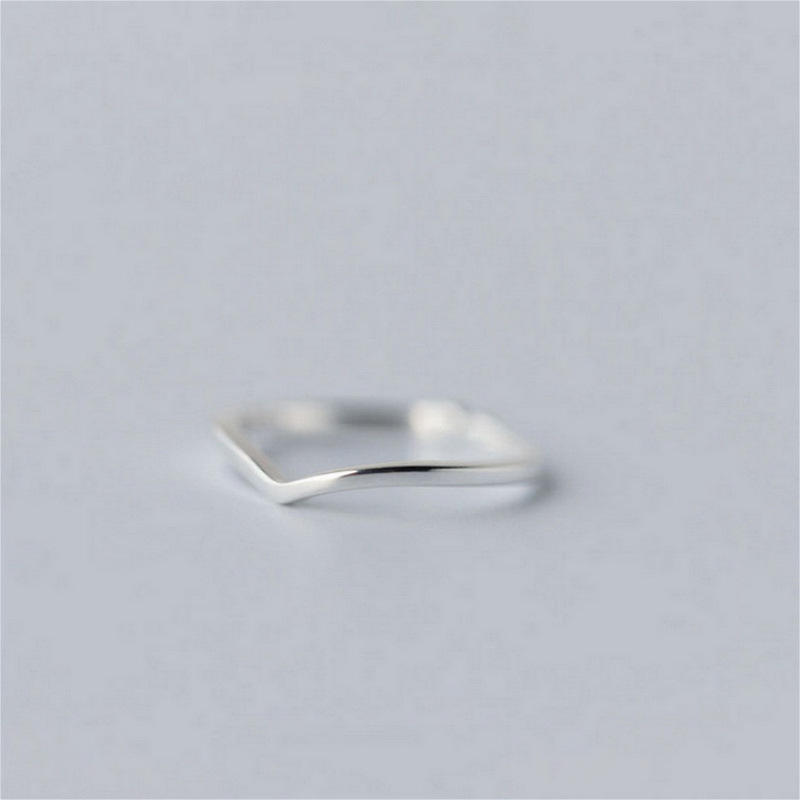 .925 Sterling Silver V-Shaped Open Adjustable Ring