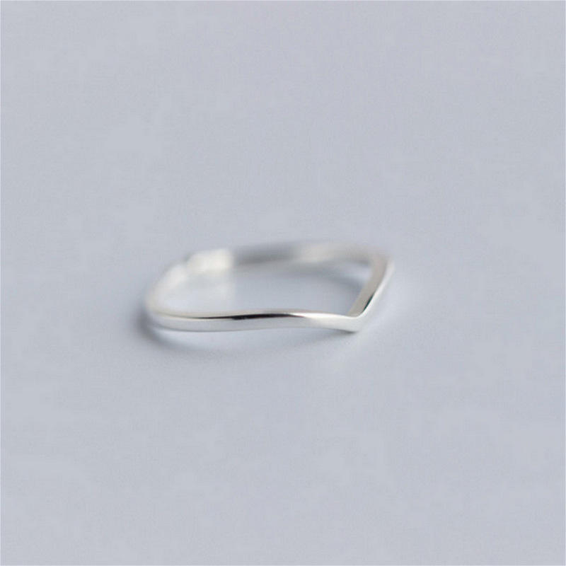 .925 Sterling Silver V-Shaped Open Adjustable Ring