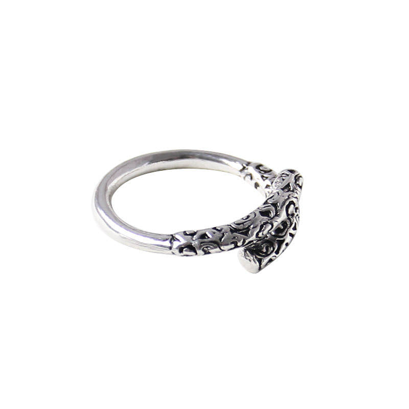 .925 Sterling Silver Filigree Style Open Adjustable Ring