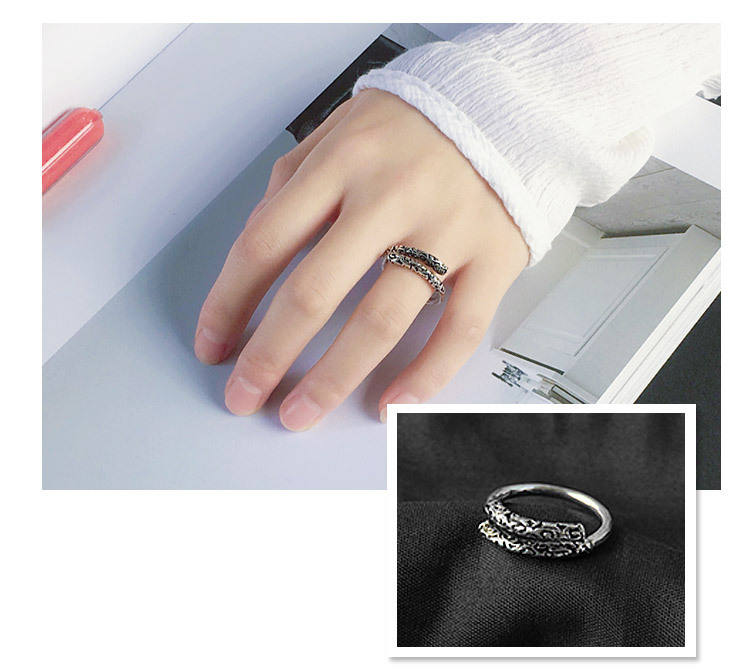 .925 Sterling Silver Filigree Style Open Adjustable Ring