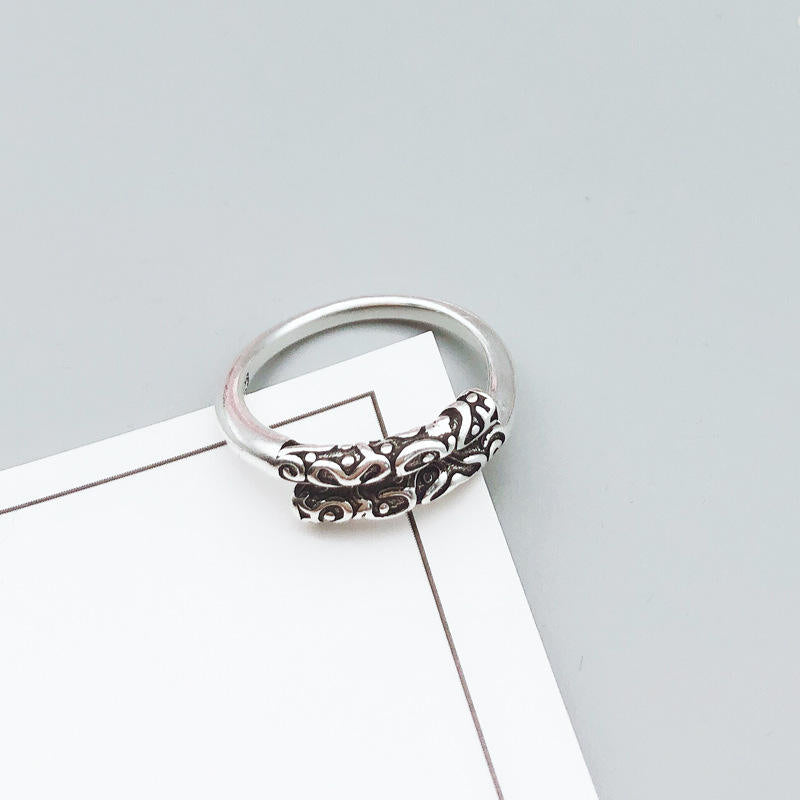 .925 Sterling Silver Filigree Style Open Adjustable Ring