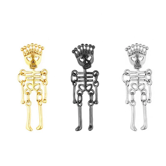 Stainless Steel Movable Skeleton Earrings