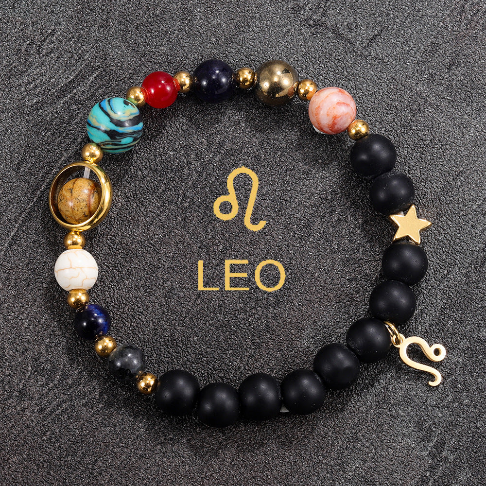 Zodiac Sign Handmade Elastic Natural Stone Bracelet (Choice of Sign)