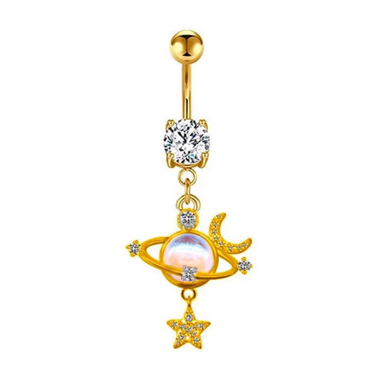 Gold-plated Surgical Steel Celestial Style Naval Piercing Jewelry ** Buy 2 Get 1 FREE ** Mix & Match Across Products
