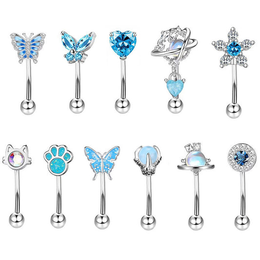 Gold-plated Surgical Steel 16G Eyebrow Piercing Jewelry ** Buy 2 Get 1 FREE ** Mix & Match Across Products