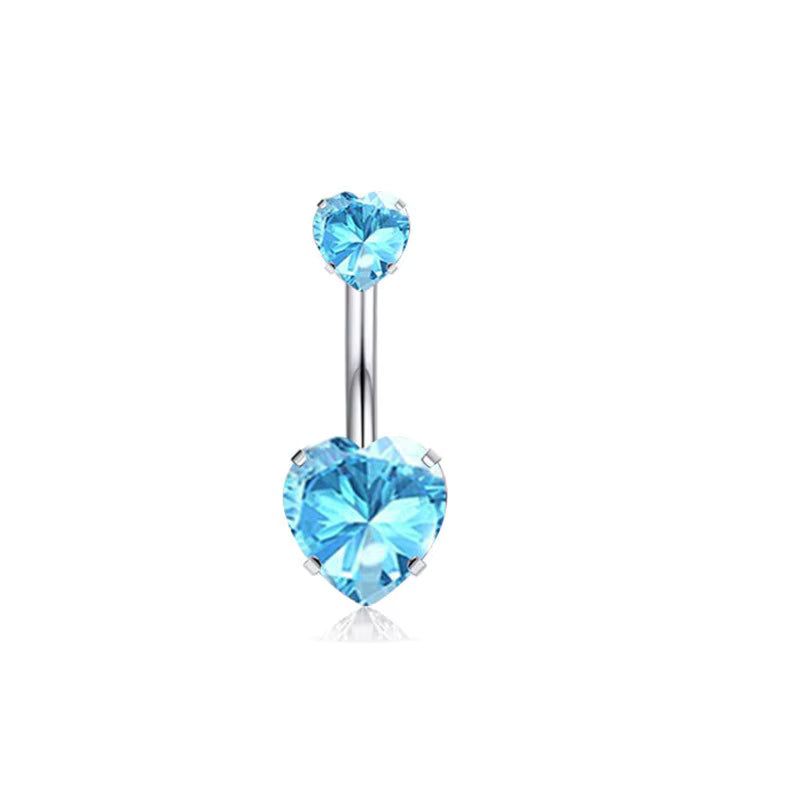 Gold-plated Surgical Steel Blue Cubic Zirconia Style Naval Belly Piercing Jewelry ** Buy 2 Get 1 FREE ** Mix & Match Across Products