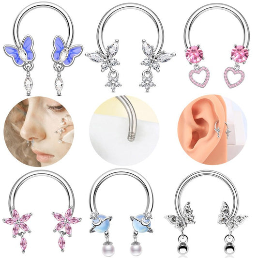 Surgical Steel Nose, Ear, Lip or Eyebrow C-Ring Piercing Jewelry