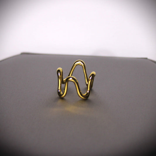 18k Gold-plated Stainless Steel Wave Ring image 0